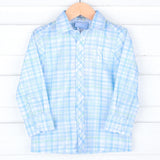 Blue & Green Plaid Button Down Shirt