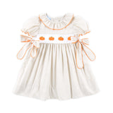 Pumpkin French Knot Tan Gingham Beverly Dress