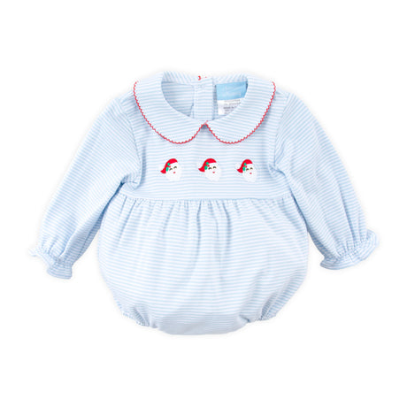 Happy Santa Light Blue Stripe Riley Bubble
