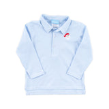 Happy Santa Light Blue Stripe Polo
