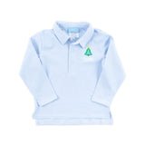 Christmas Tree Light Blue Stripe Polo