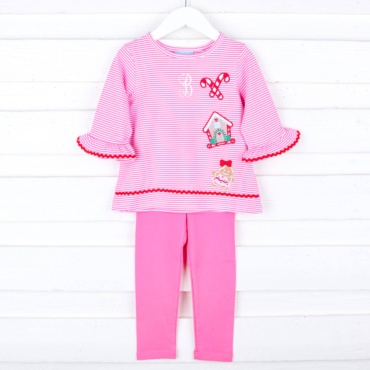 Gingerbread House Red Stripe Milly Tunic Legging Set