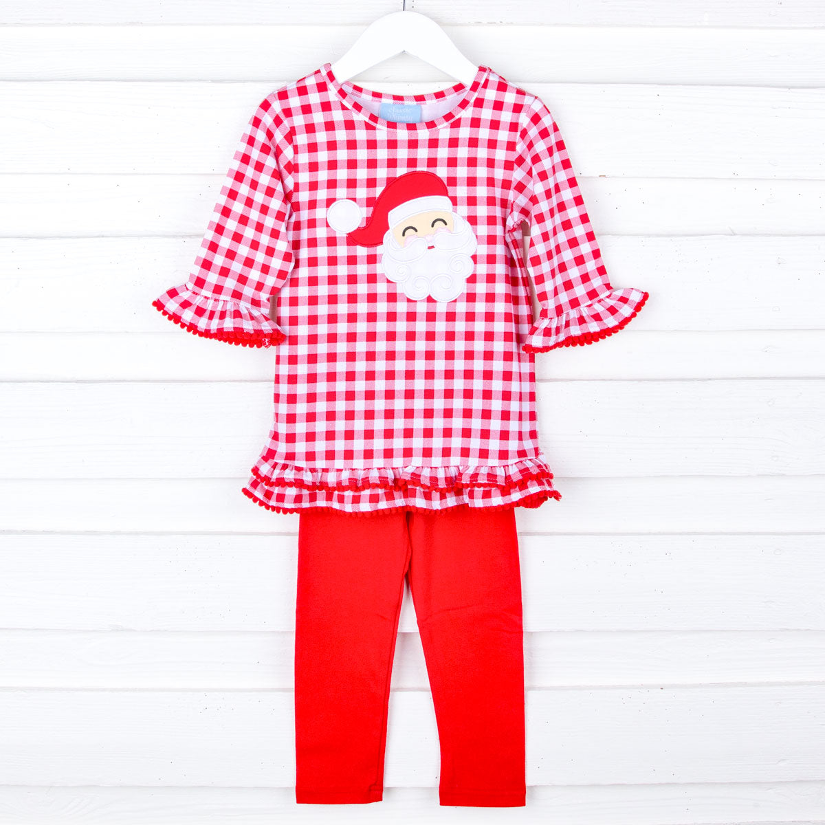 Happy Santa Red Gingham Milly Tunic Legging Set