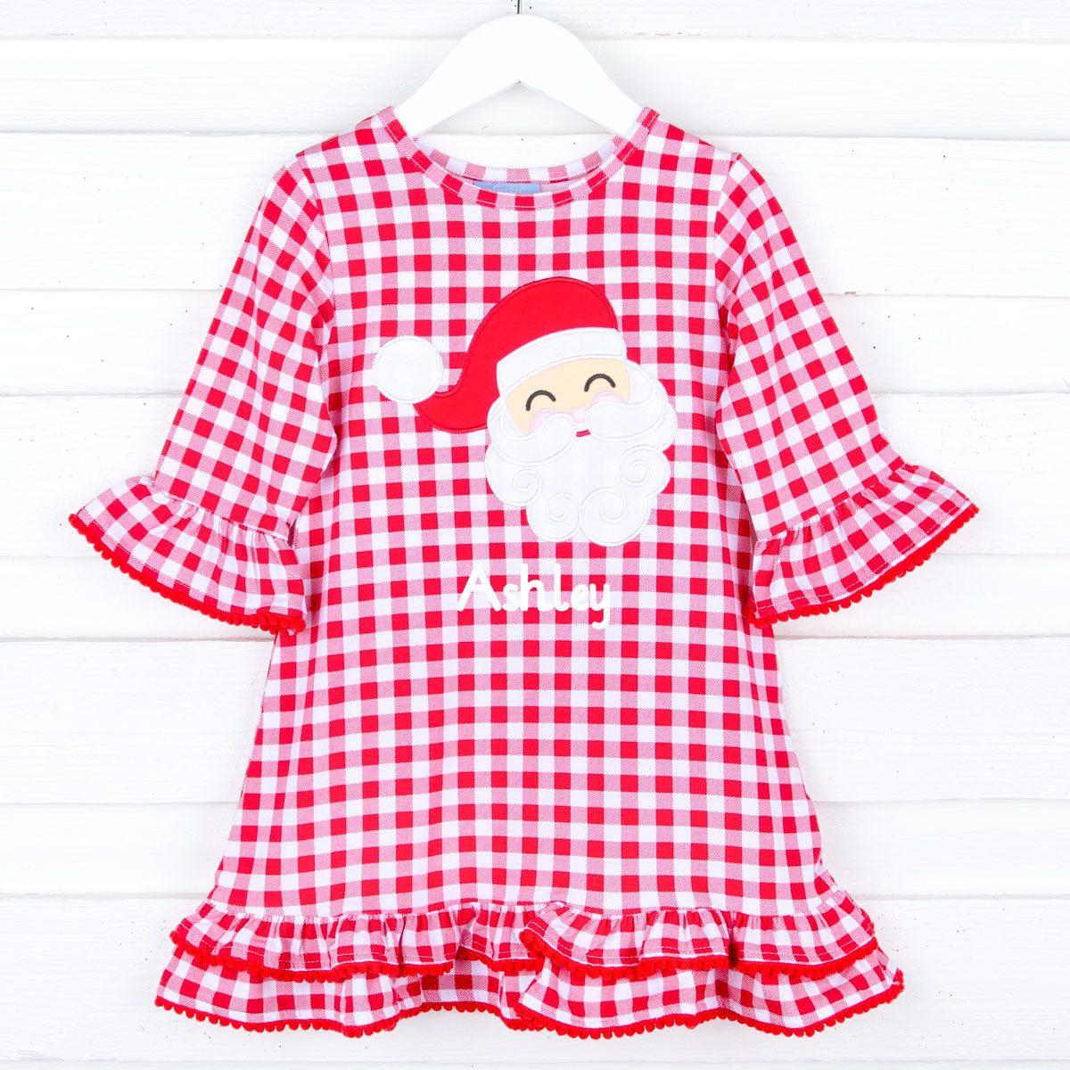 Happy Santa Red Gingham Milly Dress