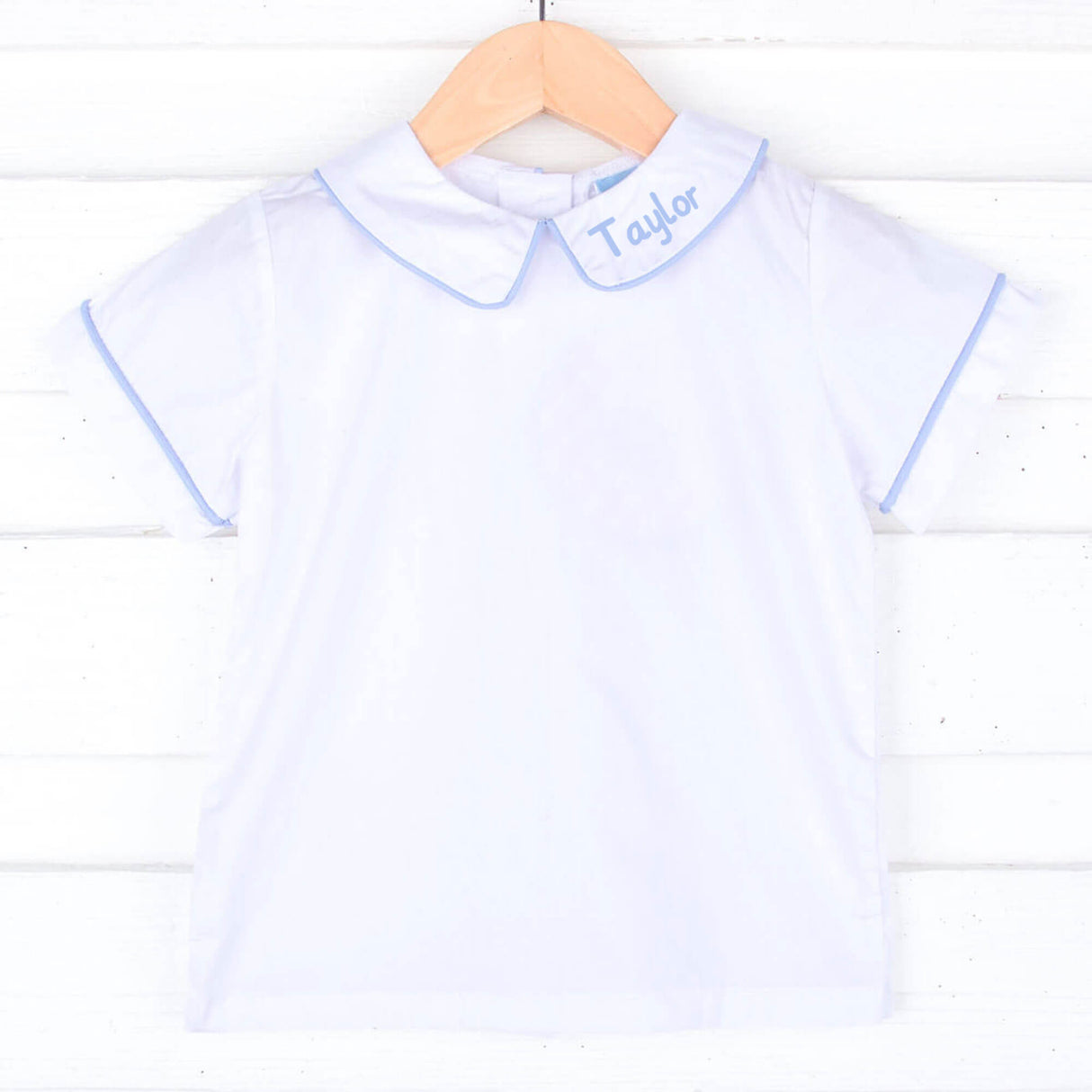 White Short Sleeve Undershirt With Color Trim