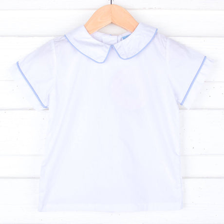 White Short Sleeve Undershirt With Color Trim