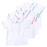 White Short Sleeve Undershirt With Color Trim