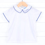 White Short Sleeve Undershirt With Color Trim
