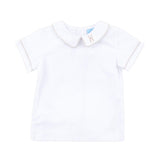 White Short Sleeve Undershirt With Tan Trim