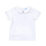 White Short Sleeve Undershirt With Tan Trim