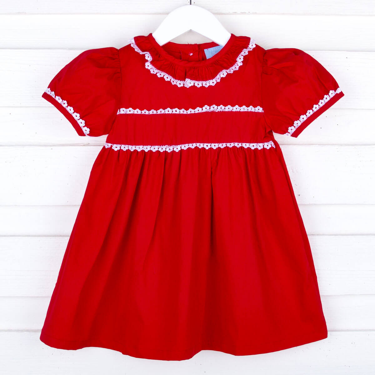 Lace Trim Red Lily Dress