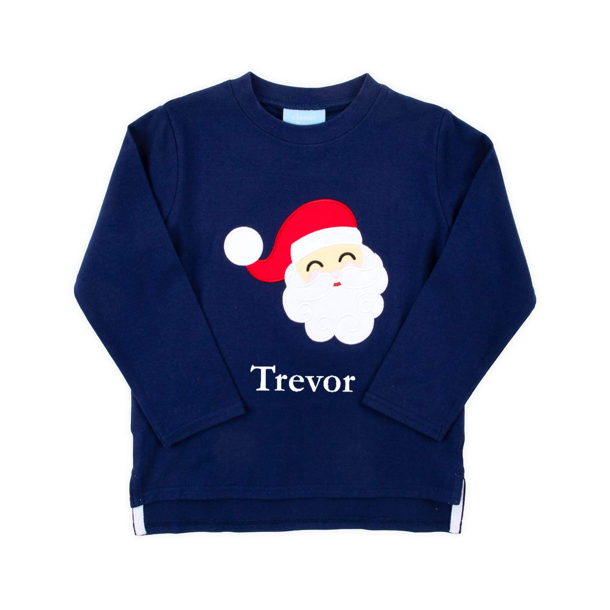 Happy Santa Navy Long Sleeve Shirt