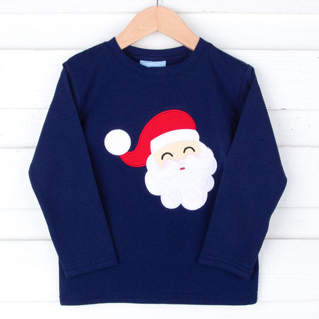 Happy Santa Navy Long Sleeve Shirt