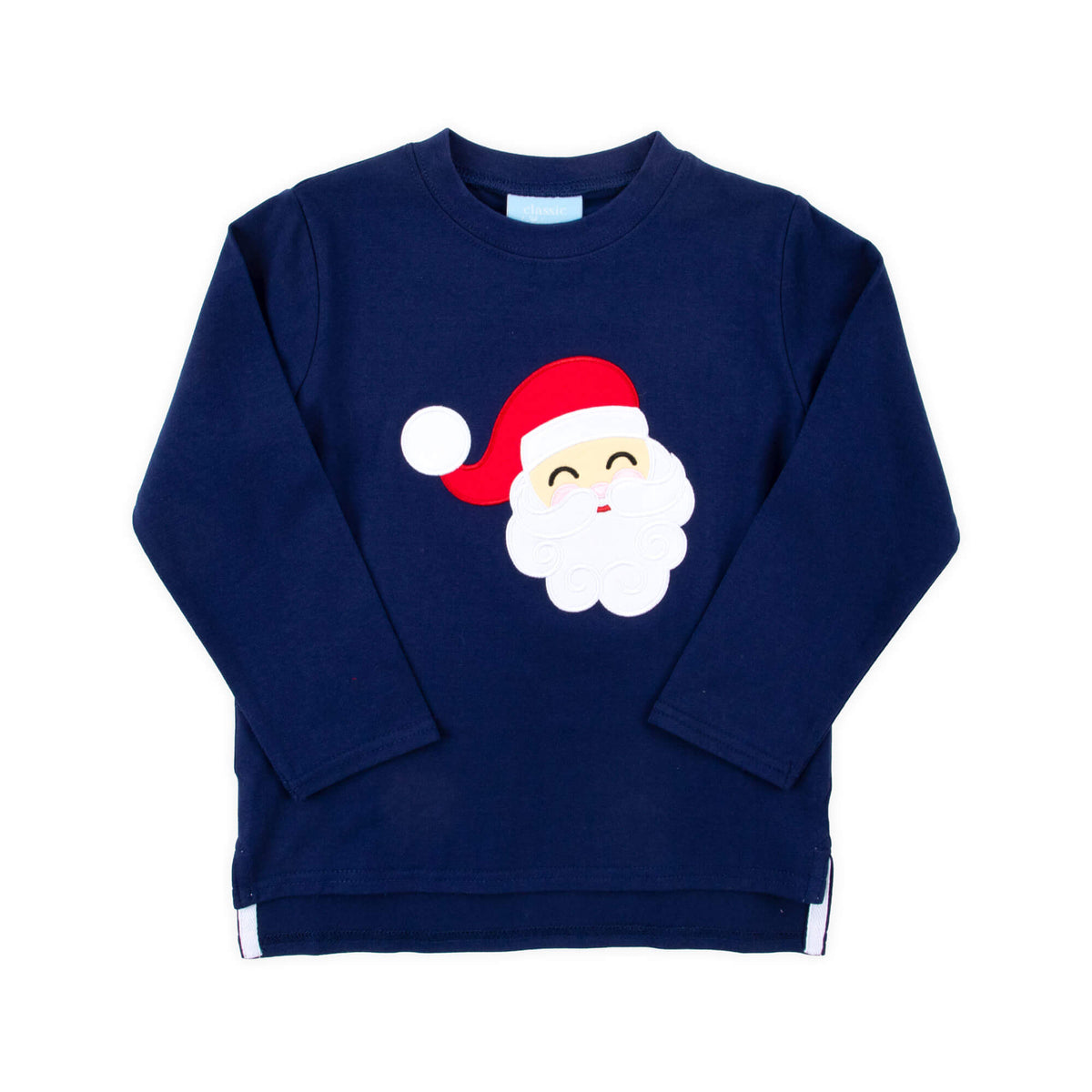 Happy Santa Navy Long Sleeve Shirt