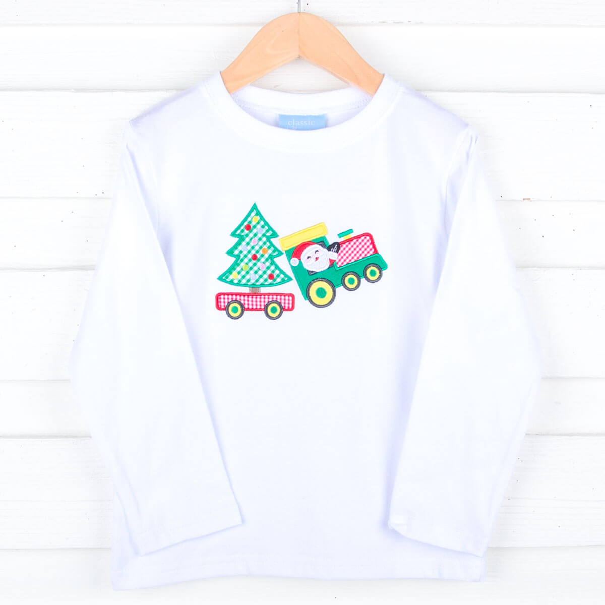 Christmas Train White Long Sleeve Shirt