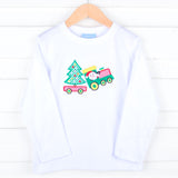 Christmas Train White Long Sleeve Shirt