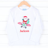 Santa's Airplane White Long Sleeve Shirt