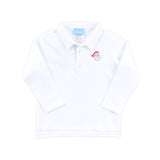 Happy Santa White Long Sleeve Polo