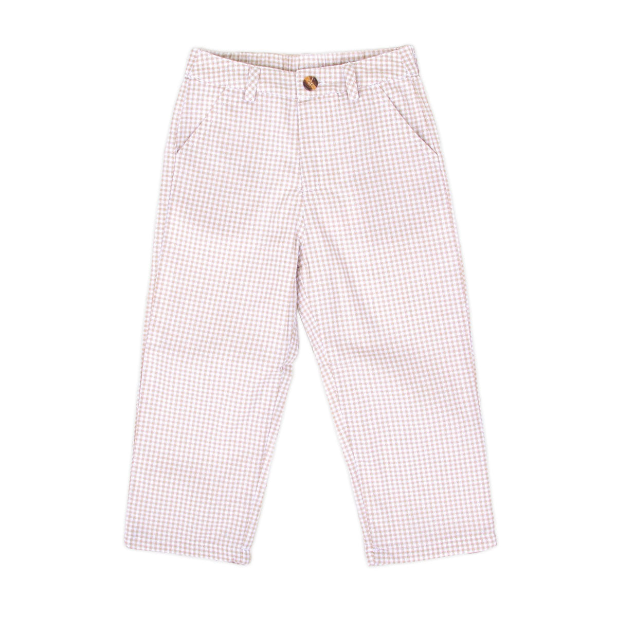 Tan Gingham Standard Pants