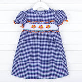 Sweet Turkey Navy Gingham Smocked Dress