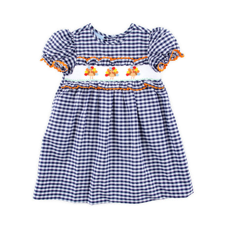 Sweet Turkey Navy Gingham Smocked Dress