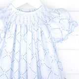 Touch of Blue Smocked Bishop Dress