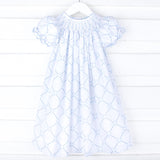 Touch of Blue Smocked Bishop Dress