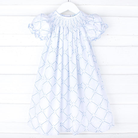 Touch of Blue Smocked Bishop Dress