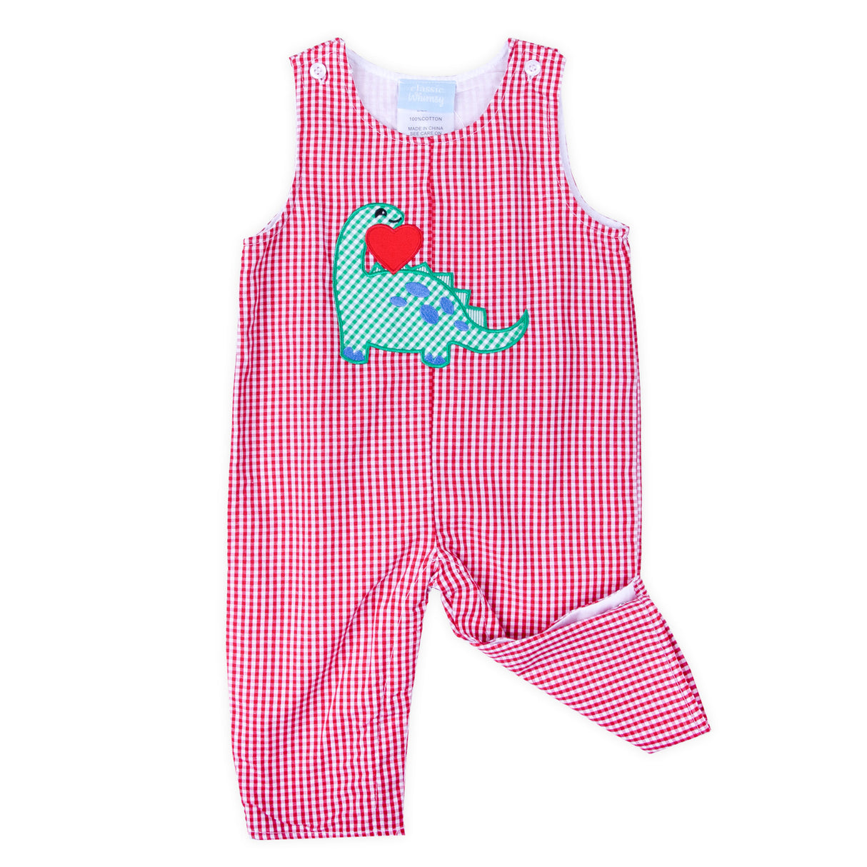 Valentine Dinosaur Red Gingham Longall