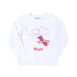 Airplane Heart White Long Sleeve Shirt