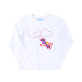 Airplane Heart White Long Sleeve Shirt