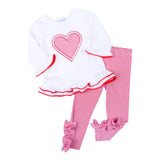 Valentine Heart Red Stripe Milly Tunic Legging Set