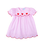 Cute Heart Pink Gingham Amelia Dress