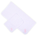 Pink Bow Blanket & Burp Cloth Set