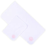 Pink Polka Dot Blanket & Burp Cloth Set