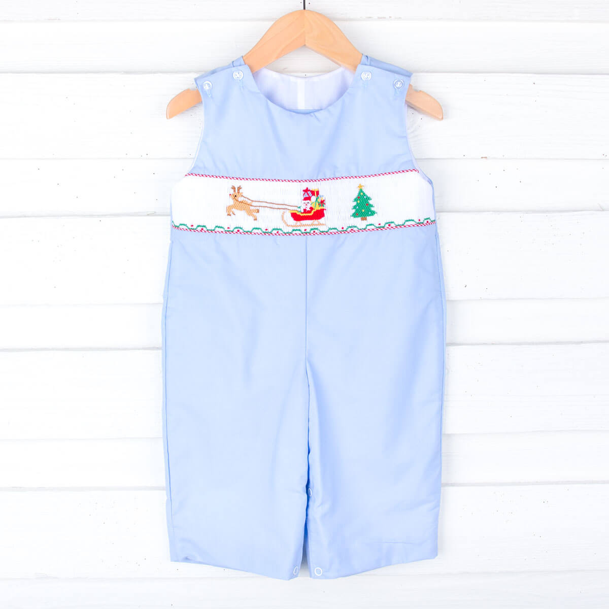 North Pole Smocked Blue Longall