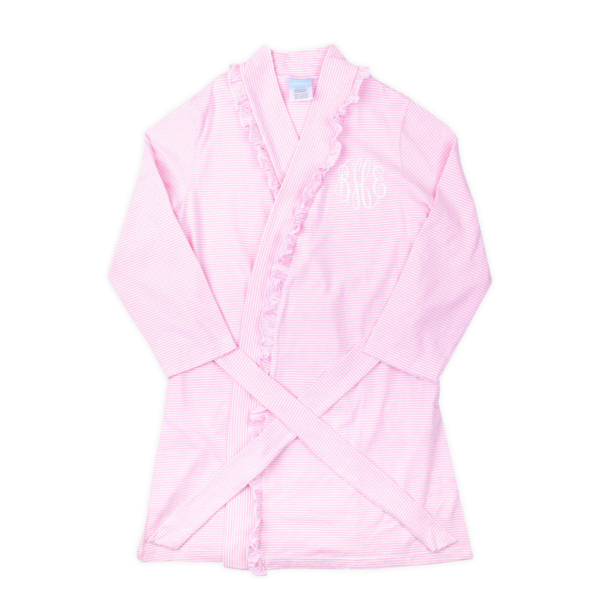 Pink Stripe Ruffle Women's Robe