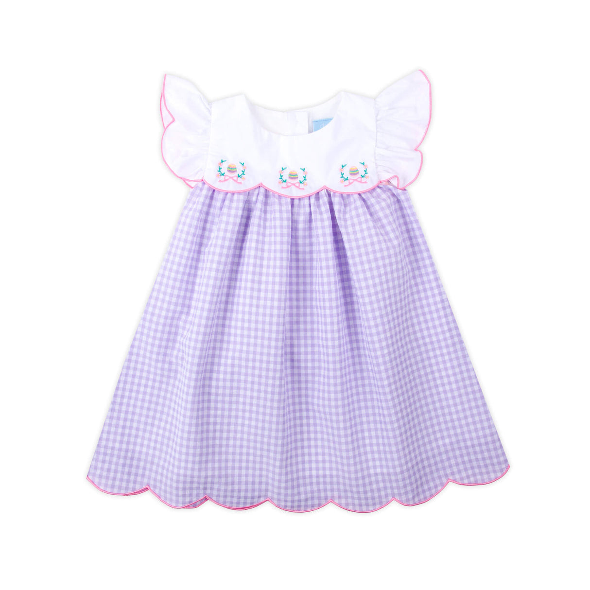 Floral Eggs Purple Gingham Amelia Dress