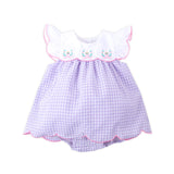 Floral Eggs Purple Gingham Amelia Skirt Bubble