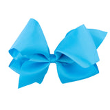 Turquoise Solid Grosgrain Ribbon Hair Bow