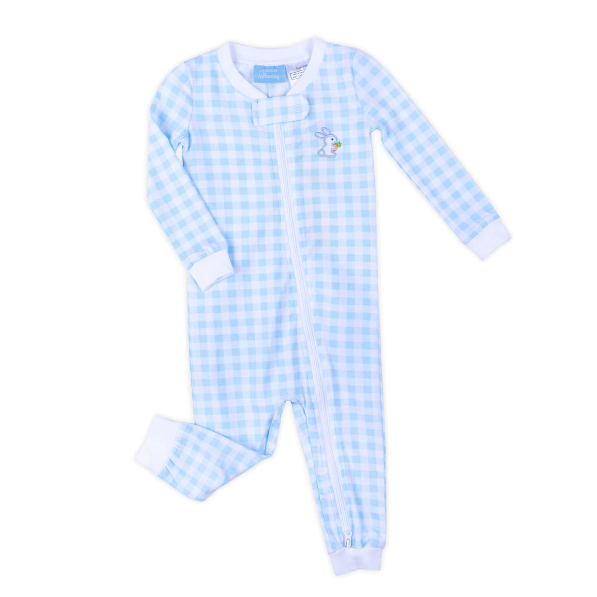 Bunny Garden Blue Check Zip Sleeper