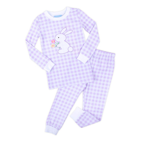 Bunny Garden Lavender Check Pajamas