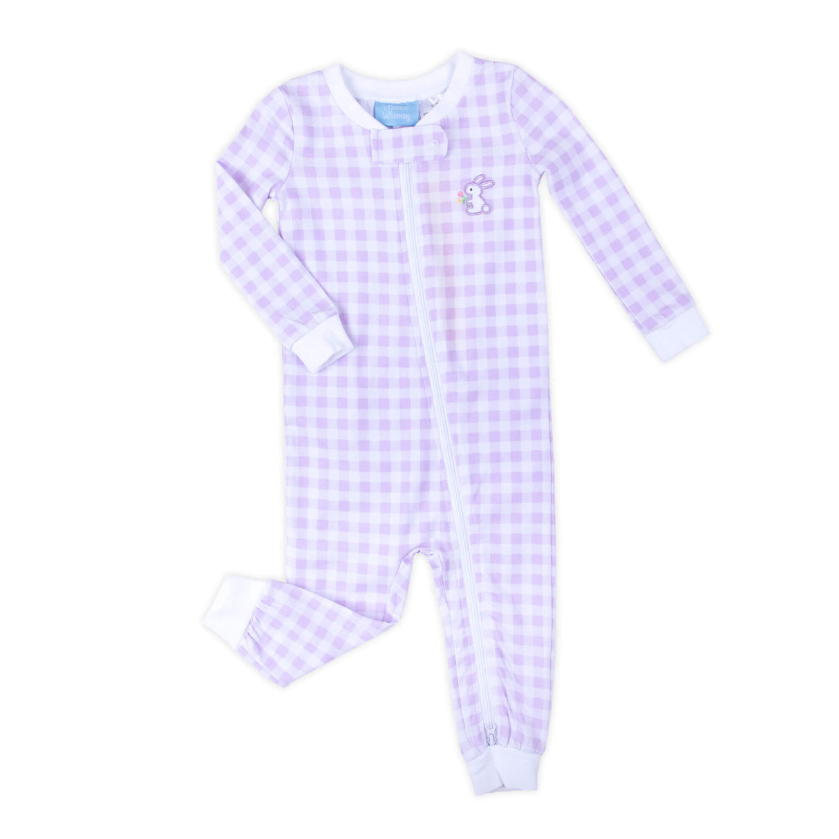 Bunny Garden Lavender Check Zip Sleeper