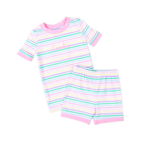 Pastel Pink Stripe Short Pajamas