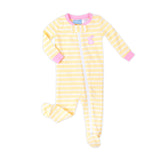 Pink Bunny Yellow Stripe Zip Sleeper