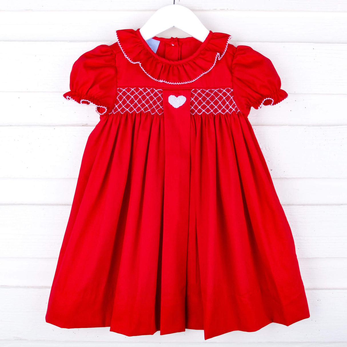 Heart French Knot Red Pique Dress