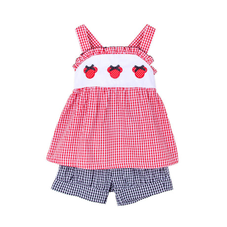 Mouse Ears Red Gingham Cara Short Set