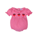 Mouse Ears Red Stripe Ruffle Collared Bubble