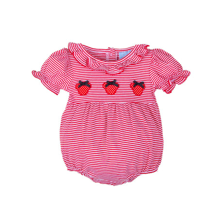 Mouse Ears Red Stripe Ruffle Collared Bubble