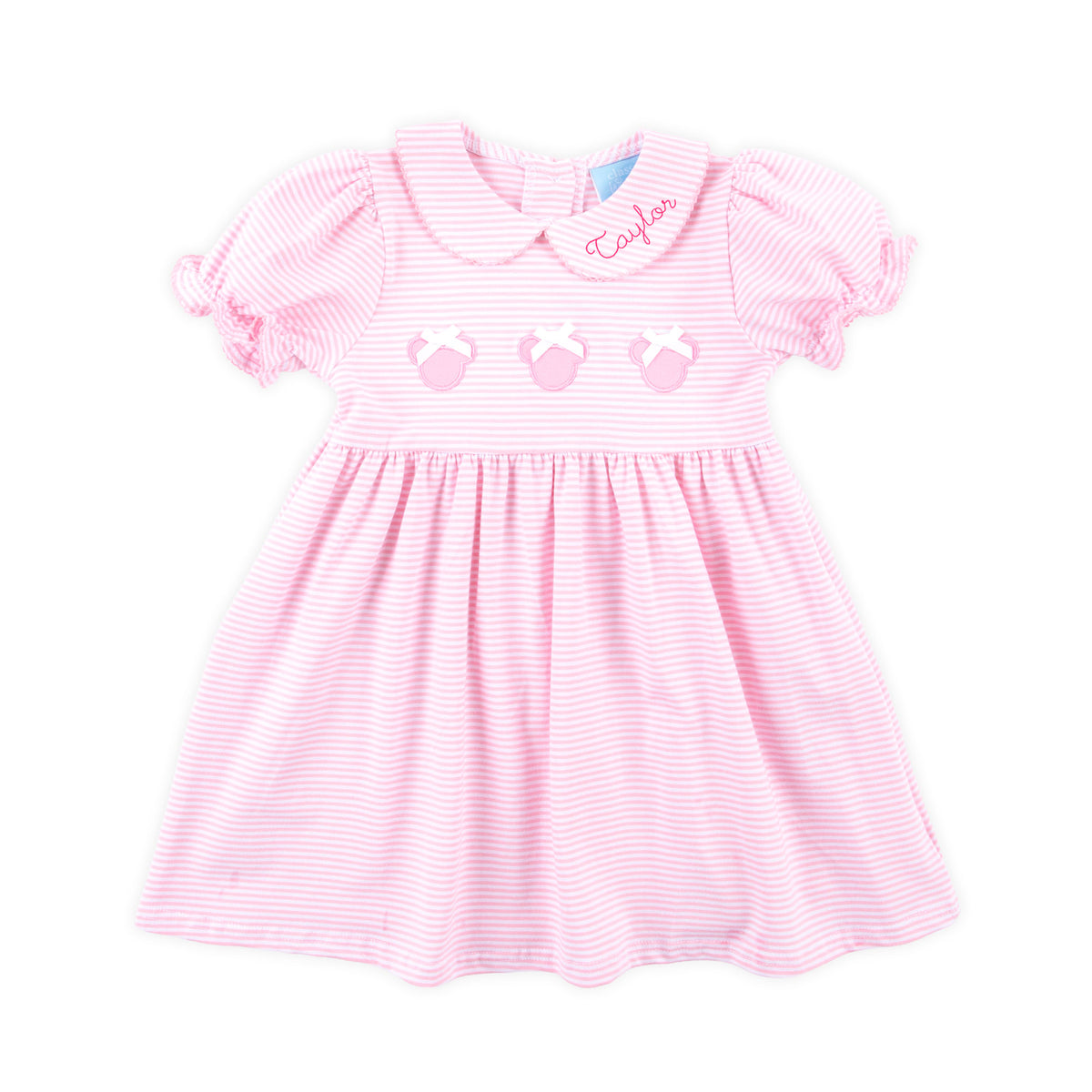 Mouse Ears Pink Stripe Riley Dress